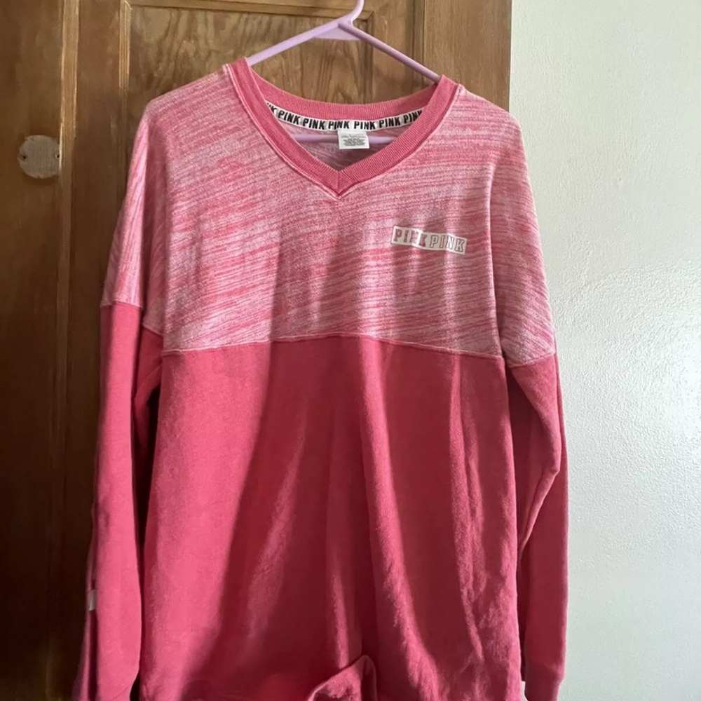 Pink Victoria's Secret V-Neck Sweatshirt